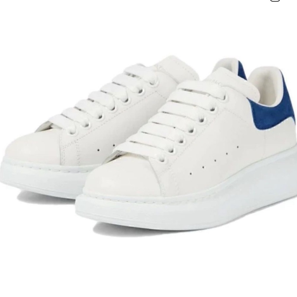 Alexander McQueen White and Blue Sneakers